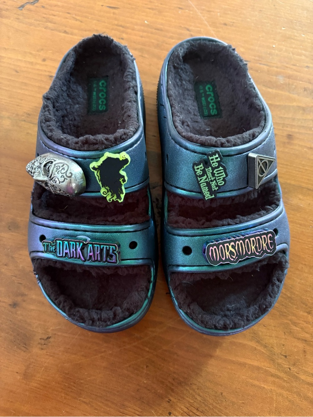 Harry Potter x Crocs Classic Cozzzy Sandal “The Dark Arts” with Jibbitz Charms